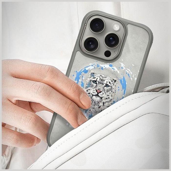 NIMMY - Nimmy iPhone 16 Pro Mobilskal MagSafe Panther - Ljusgrå