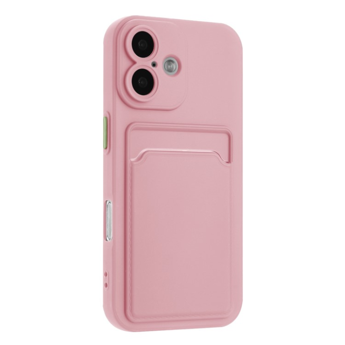 A-One Brand - iPhone 16 Plus Mobilskal Korthållare TPU - Rosa