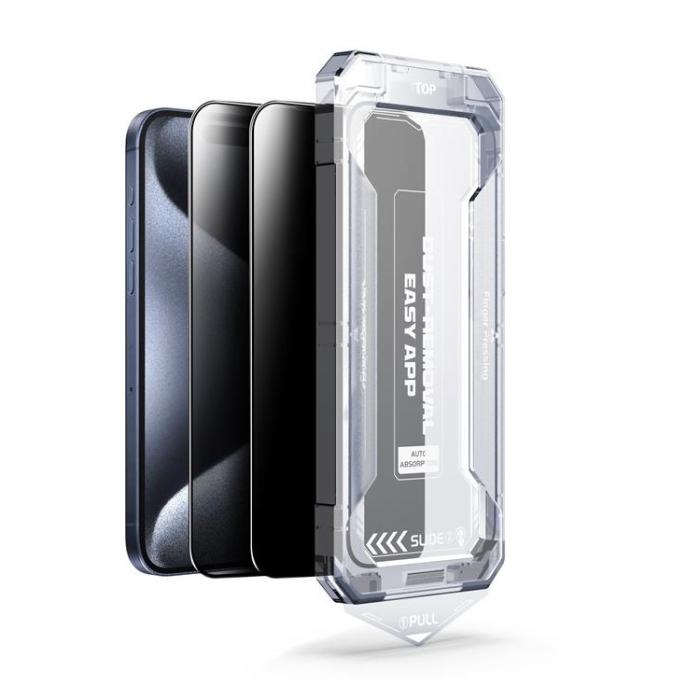 Boom of Sweden - LIVSTIDSGARANTI - BOOM iPhone 15 Pro Privacy Härdat Glas Skärmskydd 2st