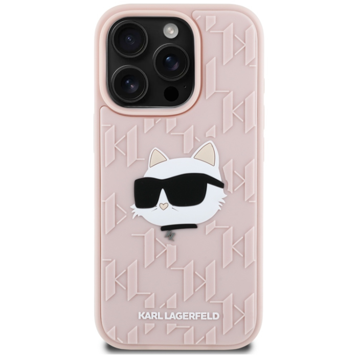 KARL LAGERFELD - Karl Lagerfeld iPhone 16 Pro Mobilskal Rubber Monogram - Rosa
