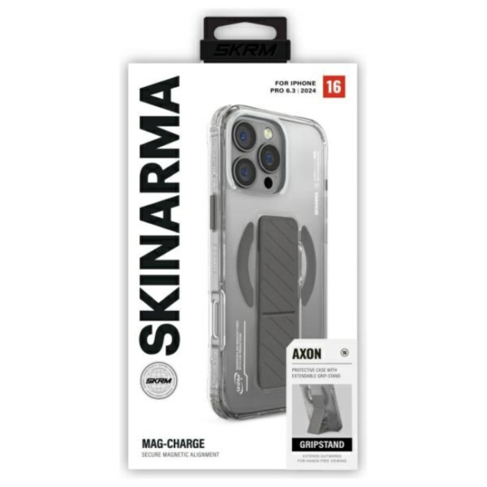 Skinarma - Skinarma iPhone 16 Pro Mobilskal MagSafe Grip Stativ - Titanium