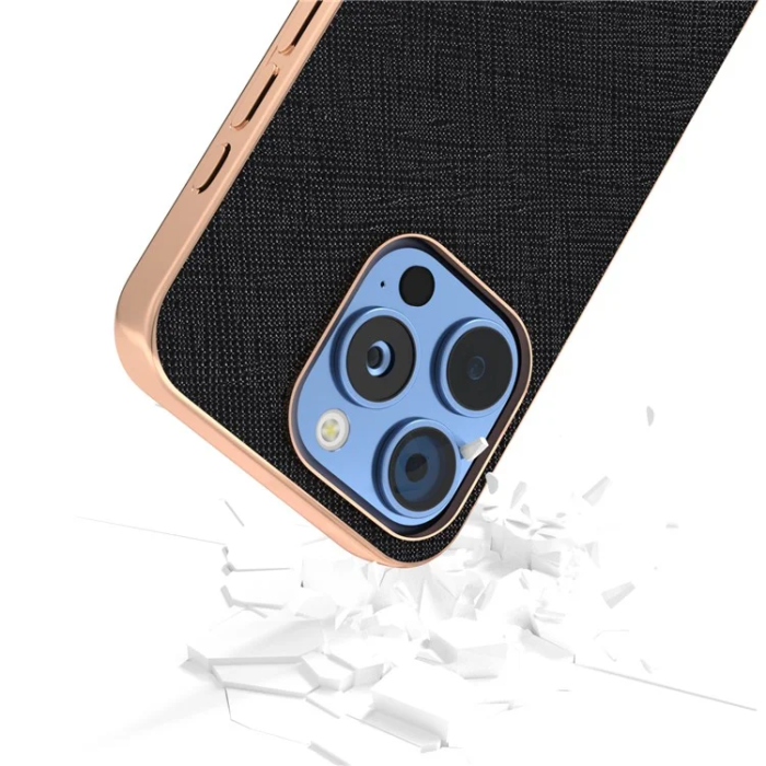 ABEEL - Abeel iPhone 16 Pro Mobilskal Äkta Läder Cross Texture - Svart