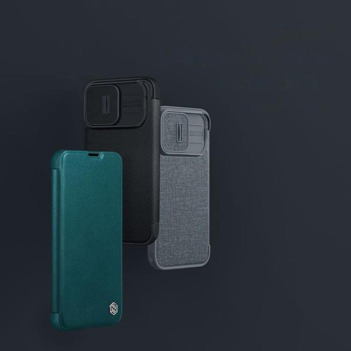 Nillkin - Nillkin iPhone 14 Plus Plånboksfodral QinPro Läder Plain - Classic Svart