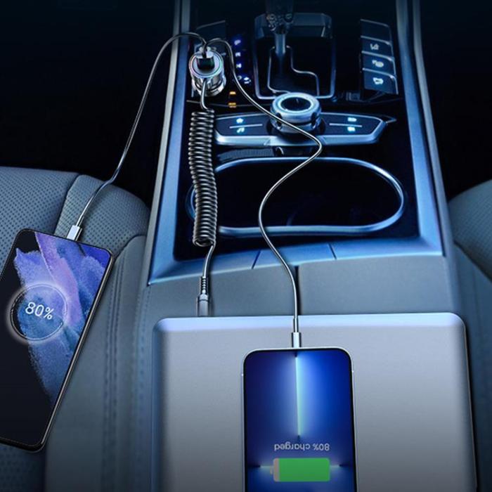 UTGATT1 - Joyroom 3in1 Billaddare USB-C/USB-A 45W Lightning Kabel 1.5m
