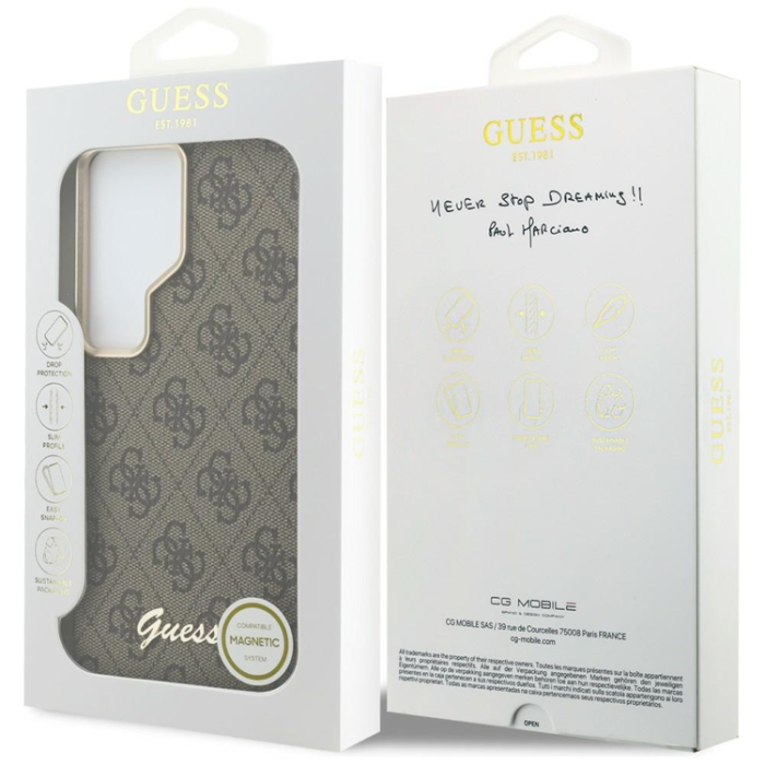 Guess - Guess Mobilskal För Galaxy S26 Ultra MagSafe 4G Script - Brun