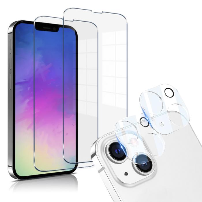 OEM - iPhone 13 Mini [4-PACK] 2 X Kameralinsskydd Glas + 2 X Härdat Glas