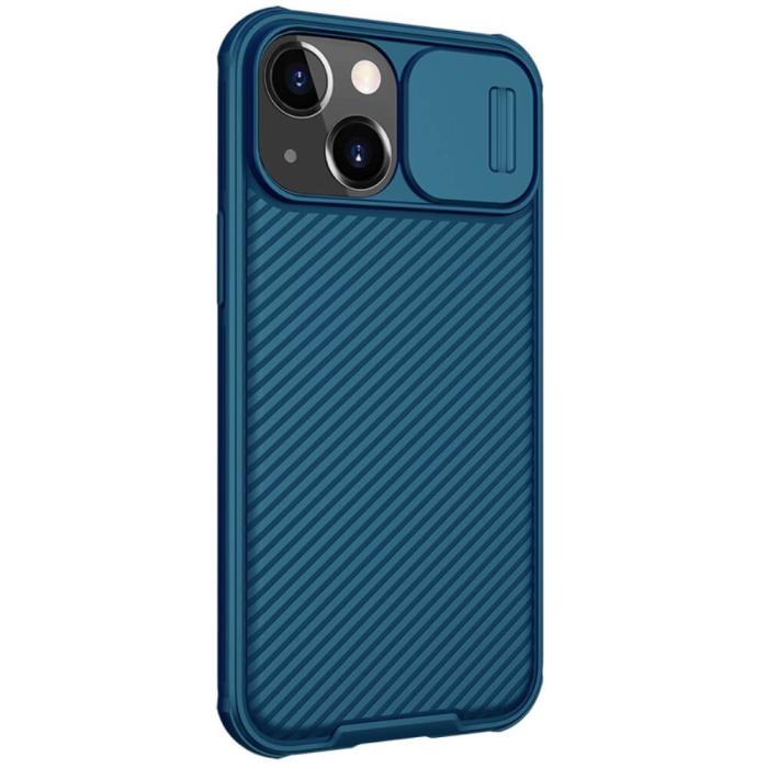 UTGATT1 - Nillkin CamShield Silikon Skal till iPhone 13 Mini - Blå