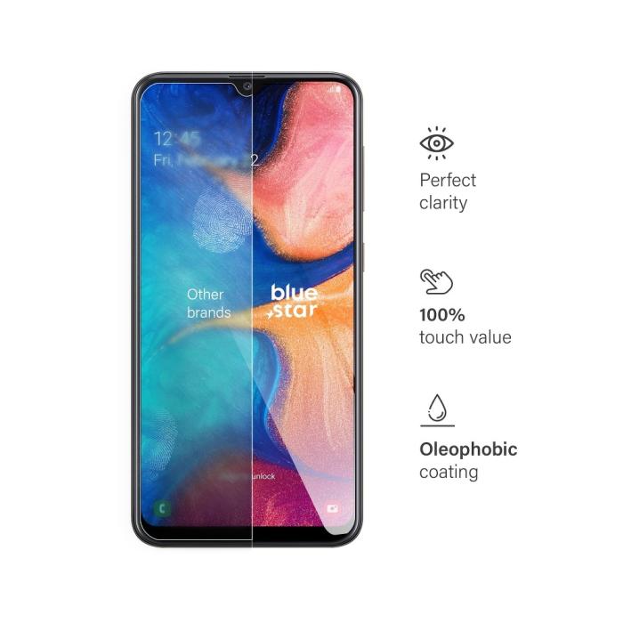 Blue Star - Blue Star Härdat Glas Skärmskydd till Samsung Galaxy A20