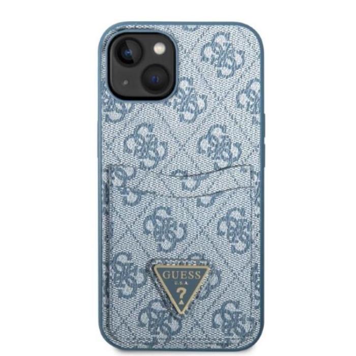 Guess - Guess iPhone 13 mini Skal Korthållare Triangle Logo - Blå