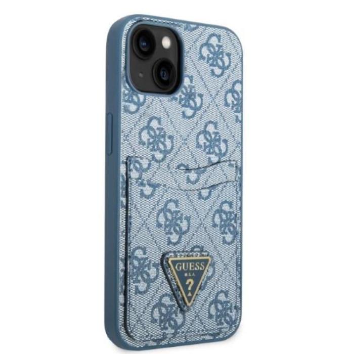 Guess - Guess iPhone 13 mini Skal Korthållare Triangle Logo - Blå