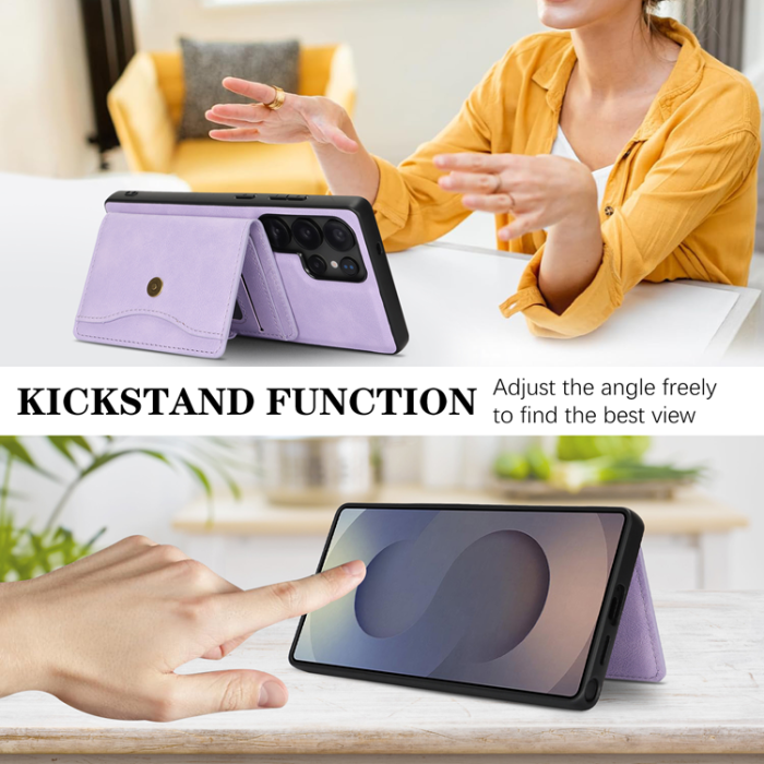 A-One Brand - Galaxy S23 Ultra Mobilskal MagSafe Detachable Korthållare Kickstand