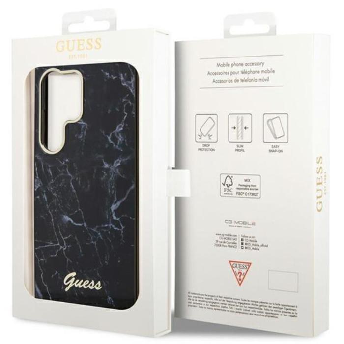 Guess - Guess Galaxy S23 Ultra Mobilskal Marble - Svart