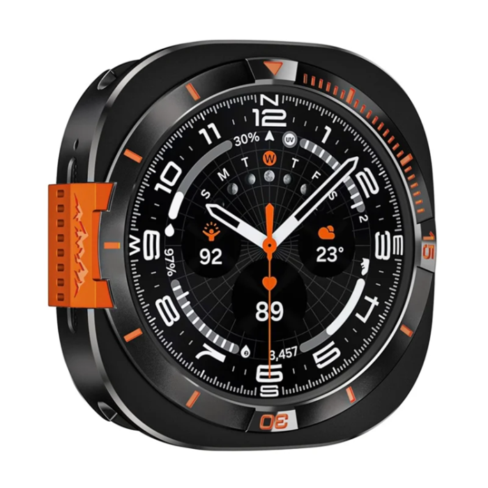 A-One Brand - Metallskal För Galaxy Watch Ultra 47mm (2025) - Svart/Orange