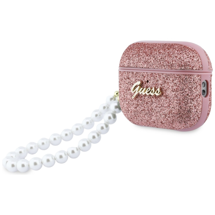 Guess - Guess AirPods Pro 3 Skal Glitter Pearl Strap