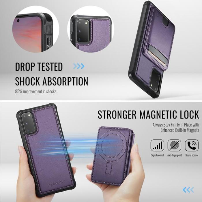 OEM - JEEHOOD Mobilskal till Samsung Galaxy S20 5G Konstläder - Lila