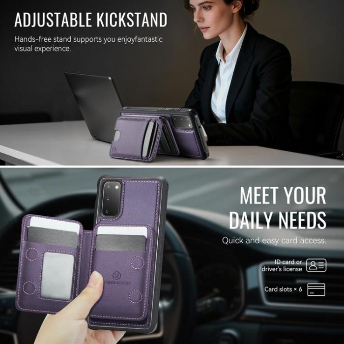 OEM - JEEHOOD Mobilskal till Samsung Galaxy S20 5G Konstläder - Lila