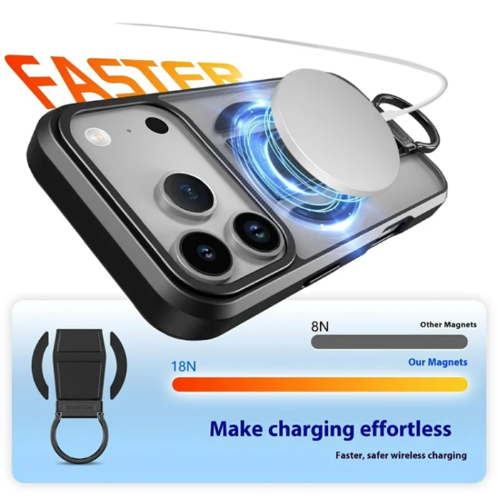 A-One Brand - iPhone 17 Pro Mobilskal Magsafe Metal D-Ring Kickstand