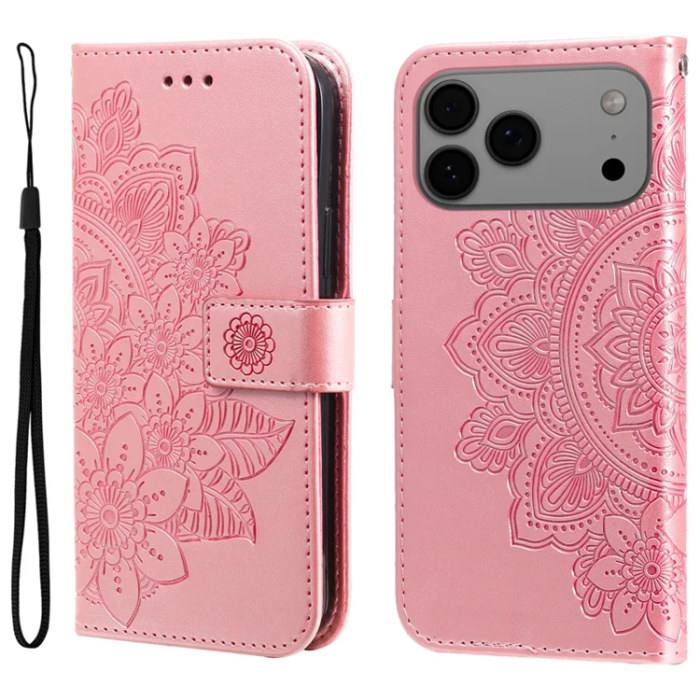 A-One Brand - iPhone 17 Pro Max Plånboksfodral Floral Pattern - Rosa