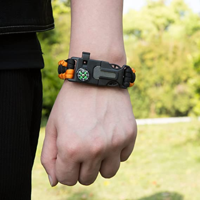 OEM - Överlevnadsarmband Paracord l Kompass , Visselpipa , Flintbrandstartare - Orange