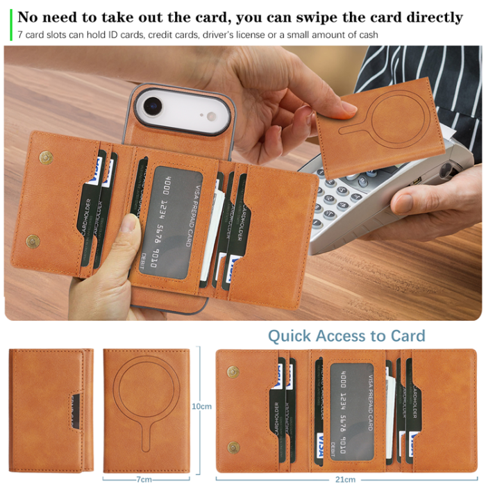 A-One Brand - iPhone Air Mobilskal MagSafe Kickstand Tri-fold Korthållare