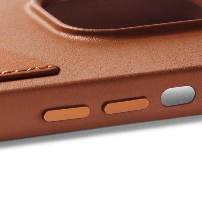 Mujjo - Mujjo iPhone 14 Pro Max Skal Korthållare Full Läder - Tan