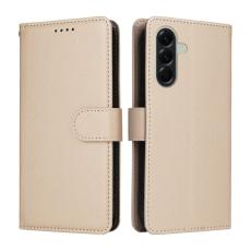OEM - Samsung Galaxy A57 Pl&aring;nboksfodral Konstl&auml;der RFID Skydd - Kr&auml;mvit