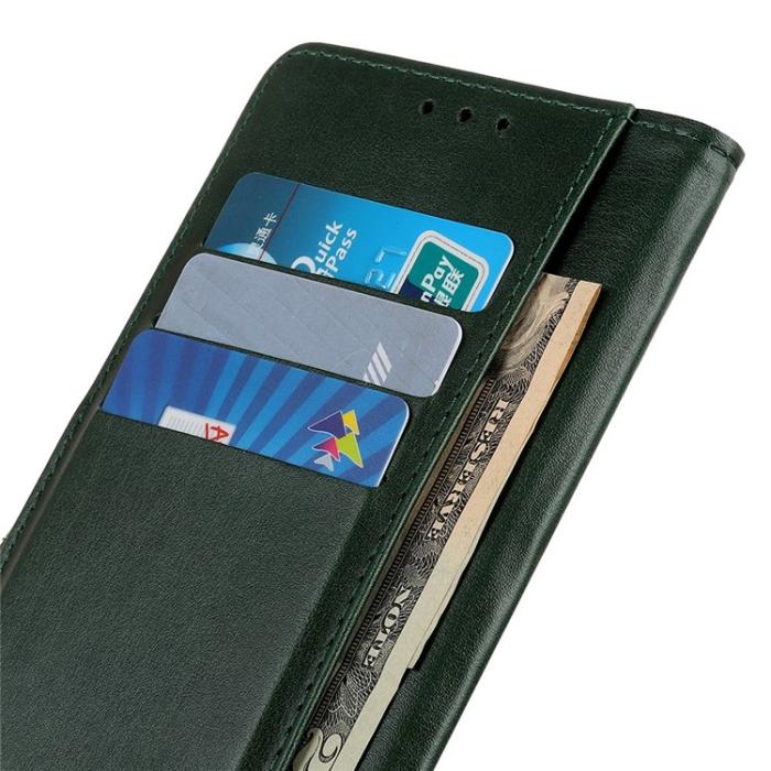 KHAZNEH - KHAZNEH Galaxy S23 Ultra Plånboksfodral Stand Flip PU Läder - Grön