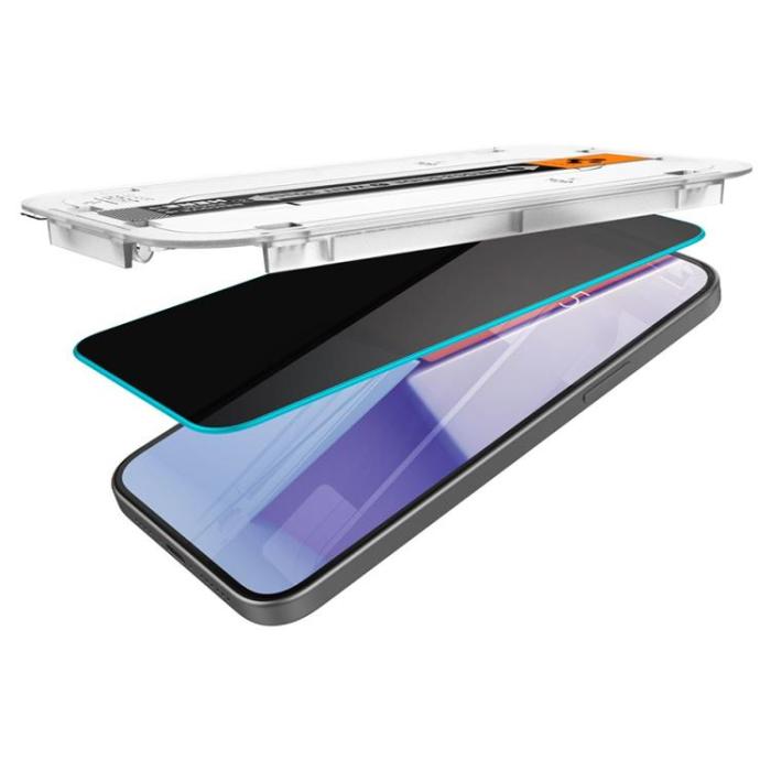 Spigen - Spigen iPhone 15 Pro Härdat Glas Skärmskydd Privacy