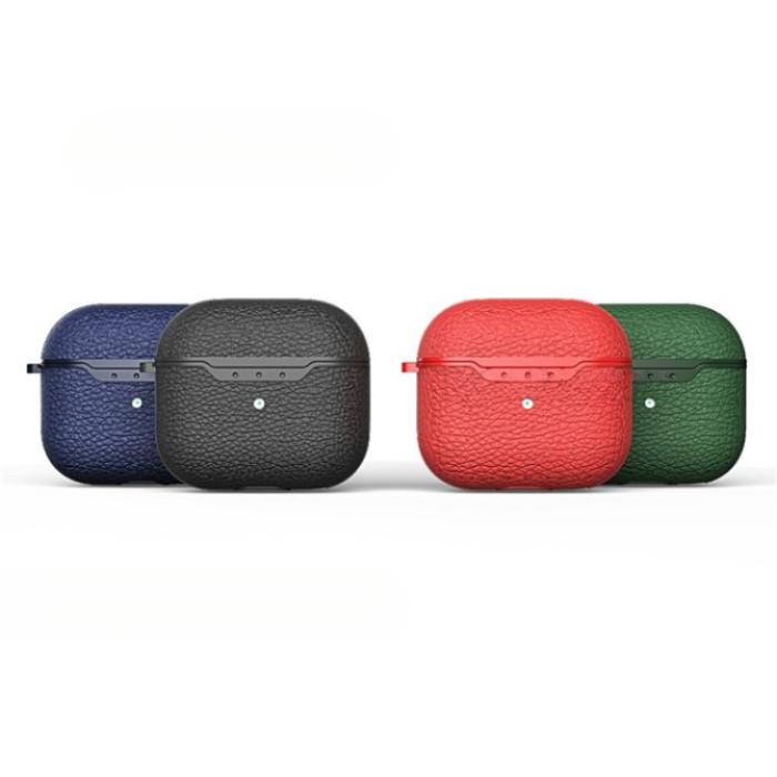 OEM - Airpods 3 Skal Litchi Texture - Röd