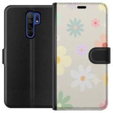iSecrets - Plånboksfodral till Xiaomi Redmi 9 med fejdande blommor