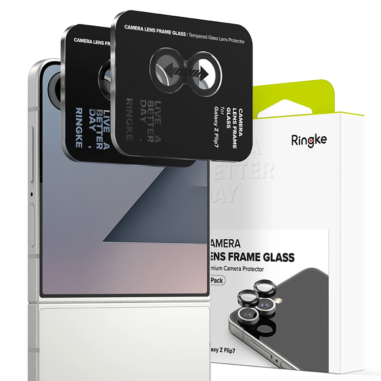 [2-Pack] Ringke Galaxy Z Flip 7 Härdat Glas Kameraskydd - Svart | 2353 | AlltMobil