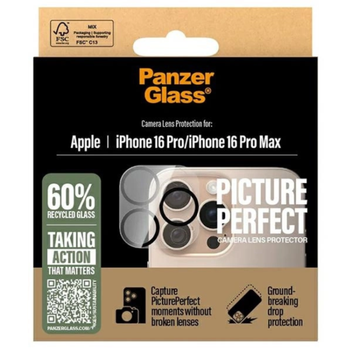 PanzerGlass - PanzerGlass iPhone 16 Pro/16 Pro Max Kameralinsskydd Härdat Glas