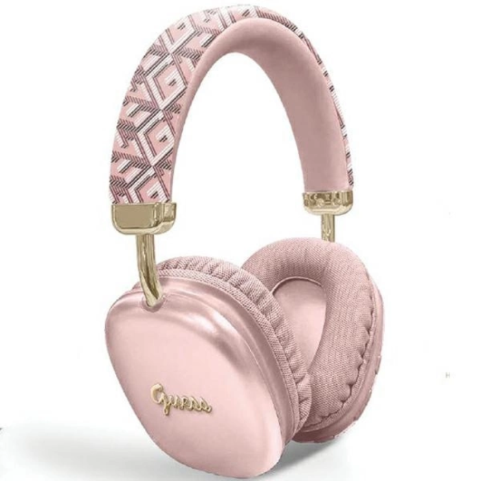 Guess - Guess On-ear Hörlurar Bluetooth GCube Metallic Script Logo - Rosa