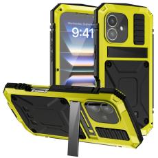 R-JUST - R-JUST Mobilskal till iPhone 16 PC+Silicone+Metal Kickstand Gult
