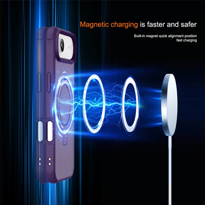A-One Brand - iPhone 17 Air Mobilskal MagSafe TPU+PC Kickstand - Lila