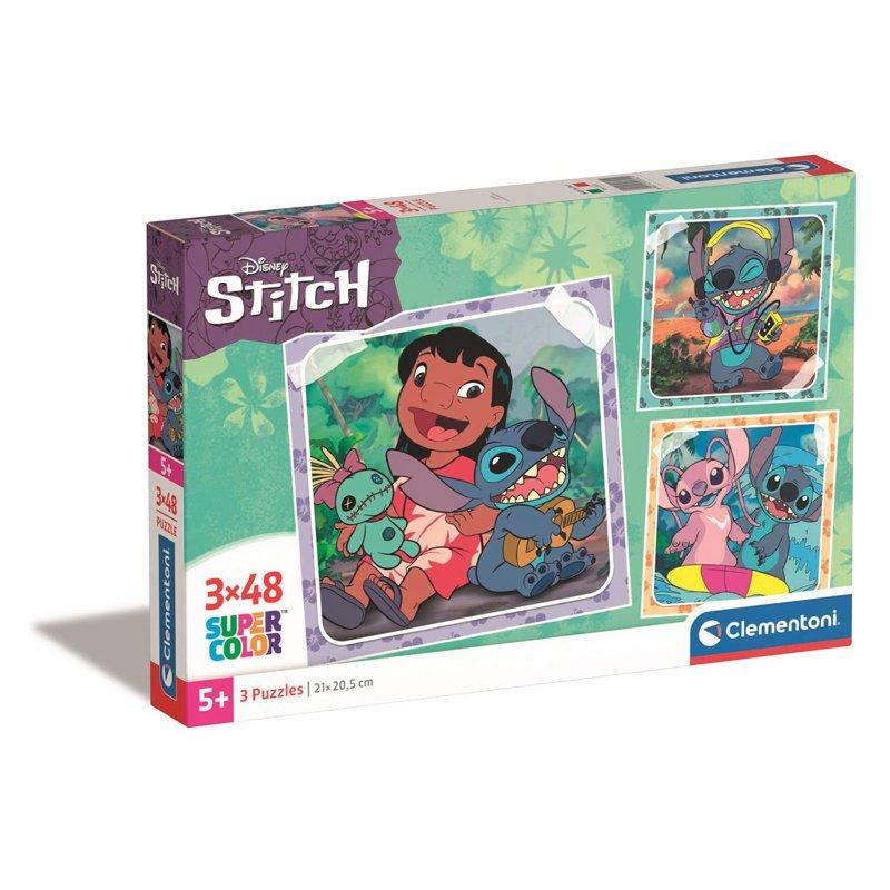 CLEMENTONI Pussel 3x48 Pcs Disney Stitch