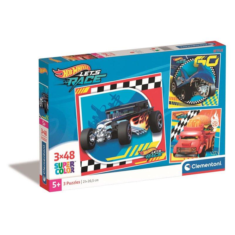 CLEMENTONI Pussel 3x48 Pcs Hotwheels