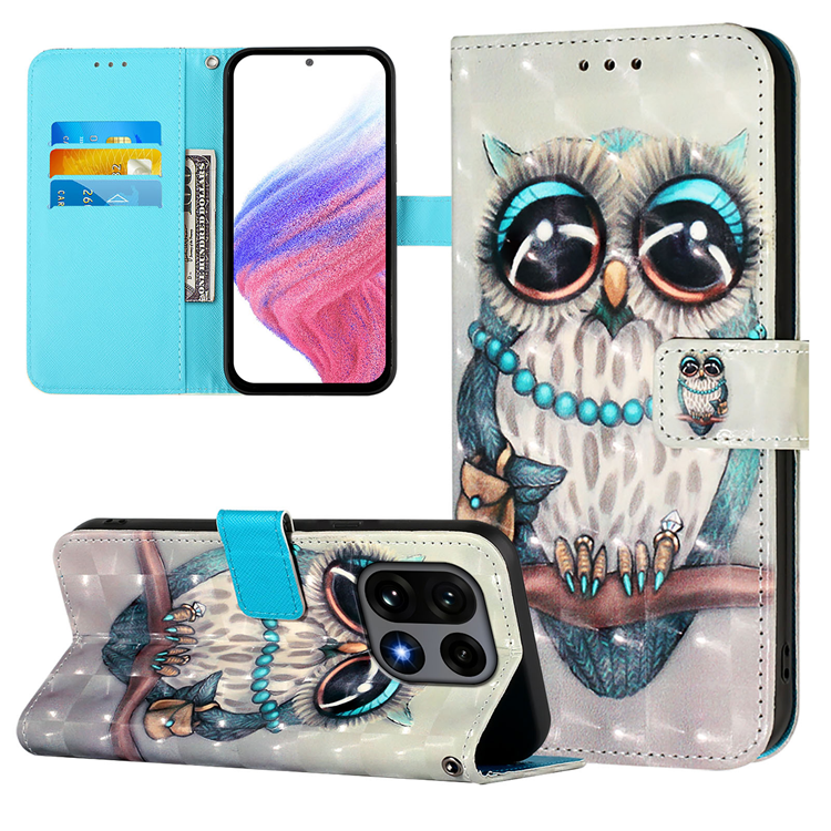 OnePlus 15 Konstläder Plånboksfodral Pattern Printing (Gråuggla) | 2353 | AlltMobil