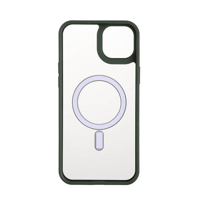 Onsala - ONSALA Mobilskal Bumper MagSeries Green & Clear - iPhone 15 Plus
