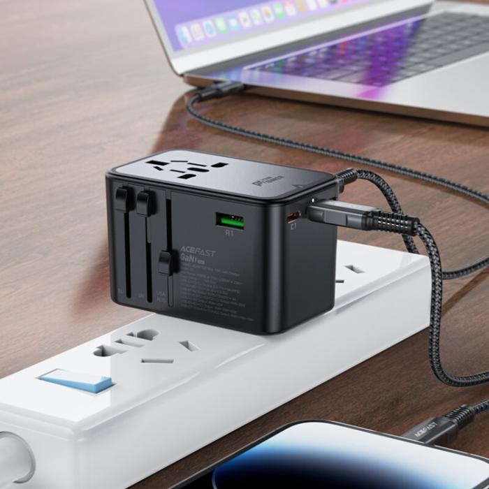 Acefast - Acefast Reseladdare Adaptrar 3x USB-C/2x USB-A - Svart