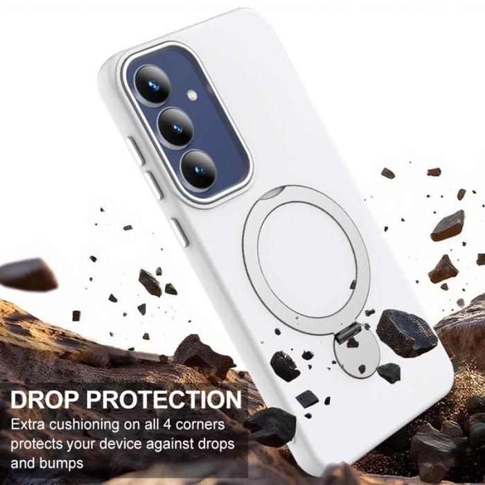 OEM - Mobilskal för Samsung Galaxy S26 Magnetiskt Ring Kickstand TPU + PC - Vit