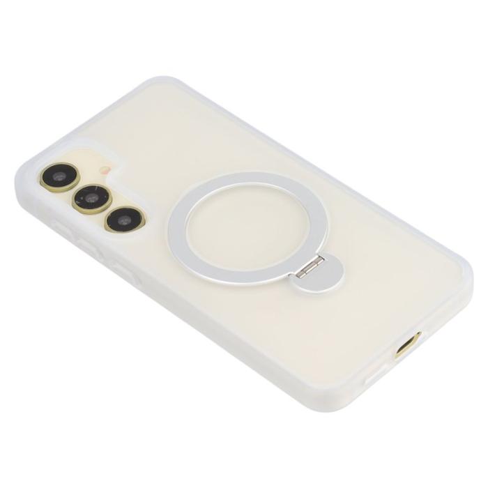 OEM - Mobilskal för Samsung Galaxy S26 Magnetiskt Ring Kickstand TPU + PC - Vit