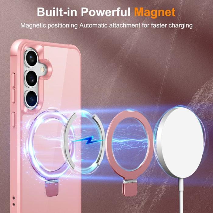 OEM - Mobilskal för Samsung Galaxy S26 Magnetiskt Ringhållare Kickstand - Rosa