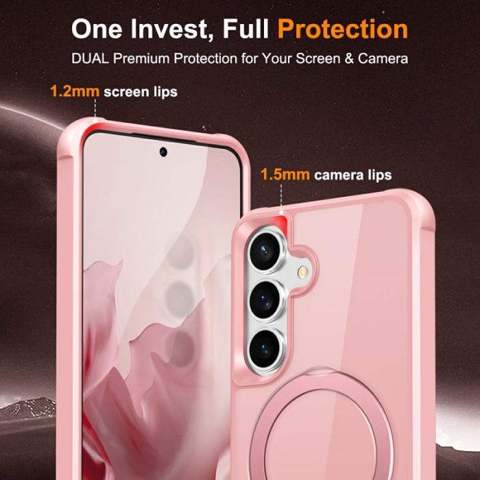 OEM - Mobilskal för Samsung Galaxy S26 Magnetiskt Ringhållare Kickstand - Rosa