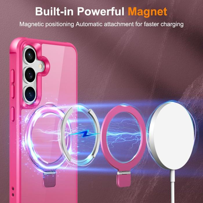 OEM - Mobilskal för Samsung Galaxy S26 Magnetiskt Ringhållare Kickstand - Rosa