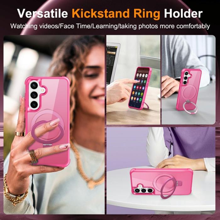 OEM - Mobilskal för Samsung Galaxy S26 Magnetiskt Ringhållare Kickstand - Rosa