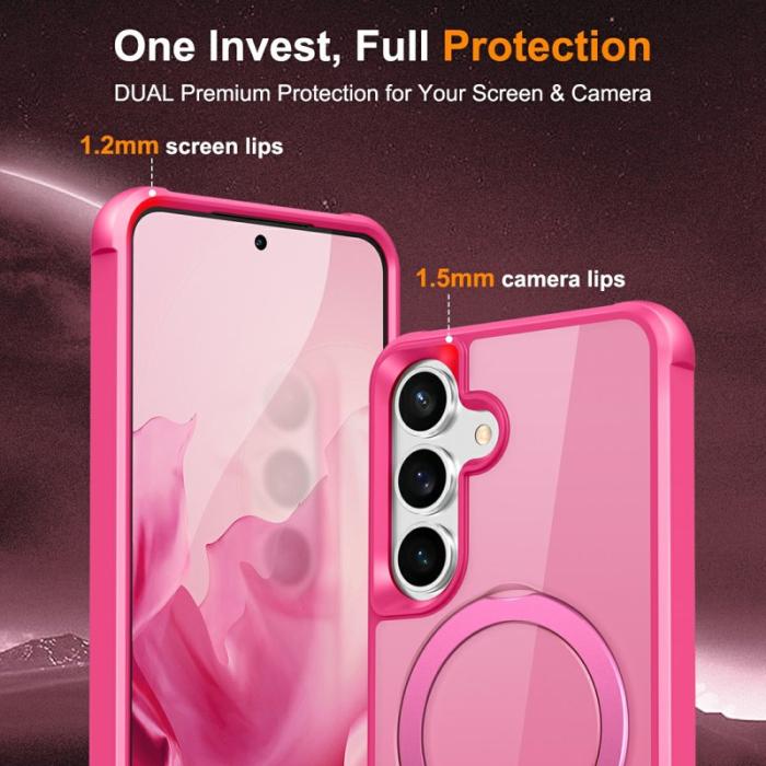 OEM - Mobilskal för Samsung Galaxy S26 Magnetiskt Ringhållare Kickstand - Rosa