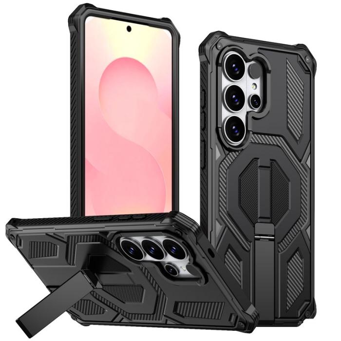 OEM - Mobilskal för Samsung Galaxy S26 Ultra Magnetiskt Kickstand PC + TPU - Svart