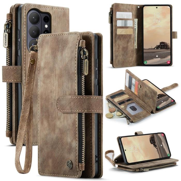Caseme - CaseMe Mobilfodral för Samsung Galaxy S26 Ultra Flera kortfack Konstläder - Brun