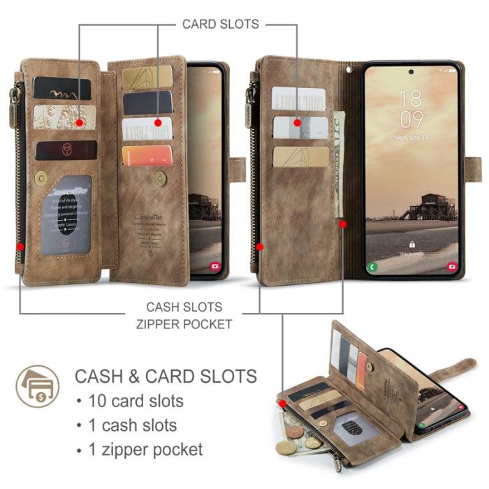 Caseme - CaseMe Mobilfodral för Samsung Galaxy S26 Ultra Flera kortfack Konstläder - Brun